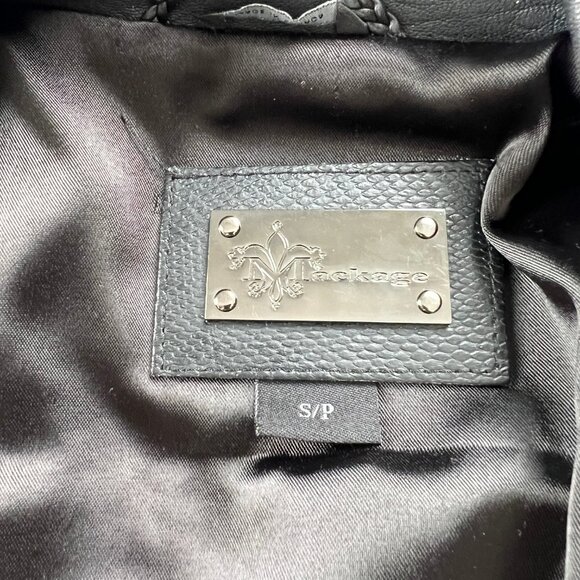 Mackage Wool Cashmere Leather Coat Jacket Moto Long Peacoat Preppy Motorcycle - Picture 6 of 11